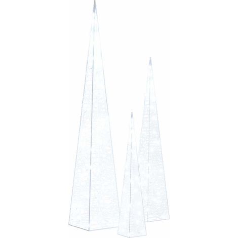 Jeu de cônes lumineux à LED Acrylique Blanc froid 30/45/60 cm (1/5)