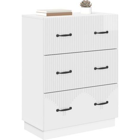 Maison Exclusive - Mobile con Cassetti Bianco Lucido 66 x 34,5 x 87 cm