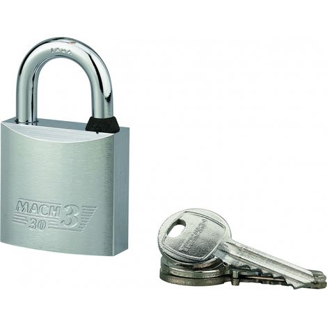 Lucchetto MACH 3 30 mm, nichelato, 3 chiavi – THIRARD (1/4)