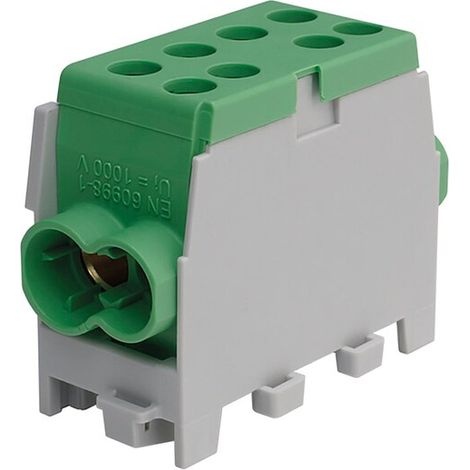 Hauptleitungs-Abzweigklemme - grün, 1-polig 2x Eingang 35 mm² / 2x Ausgang 25 mm²