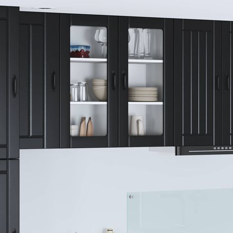 Küchenschrank Lucca Schwarz 80 x 31 x 80 cm Holzwerkstoff