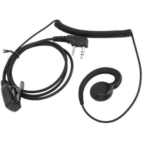 Oreillette HURRISE avec crochet et microphone pour talkie-walkie bidirectionnel, monofilaire, compatible UV 5R et BF 888S-AquaForge (1/4)