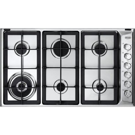 Delonghi – Plaque de cuisson encastrable 86 cm – Gaz 6 foyers – Acier inoxydable – Haute performance pour grandes casseroles