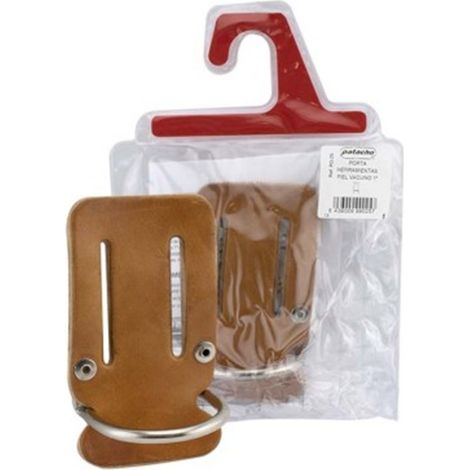 Porte-marteau en cuir naturel [BRAND] 7 x 11,5 cm Marron