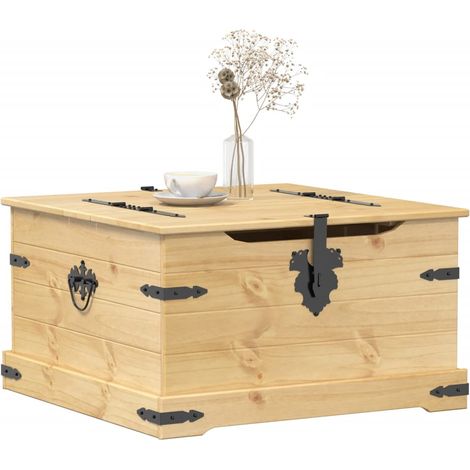 Truhe Corona 78x78x45 cm Massivholz Kiefer