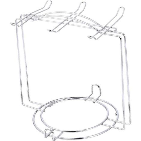 Organisateur de tasses et assiettes pour placard de cuisine et étagère de comptoir, porte-tasses (pour 4 tasses et 6 assiettes/argenté)-16.50X18.00X19.00CM-Silver