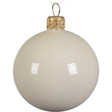 Box Da 4 Palline Di Natale Bianco Latte 10 Cm (1/2)