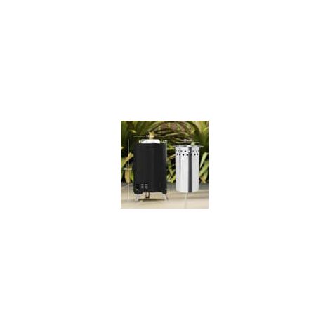 Brasero en acier inoxydable Ø16 x 25 cm – Avec tisonnier, panier à feu sans fumée pour jardin, balcon, terrasse, barbecue, camping, noir – Foyer nomade et design (1/5)