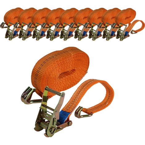 10x Profi Ratschen Spanngurt Spanngurte Zurrgurt 2-tlg 6m 2t 2to 2000kg TÜV/GS ORANGE (1/5)