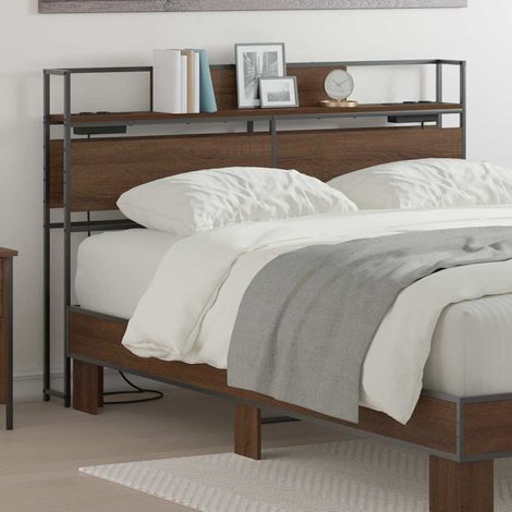 Cabecera de almacenamiento con estante Marrón roble 120 cm vidaXL