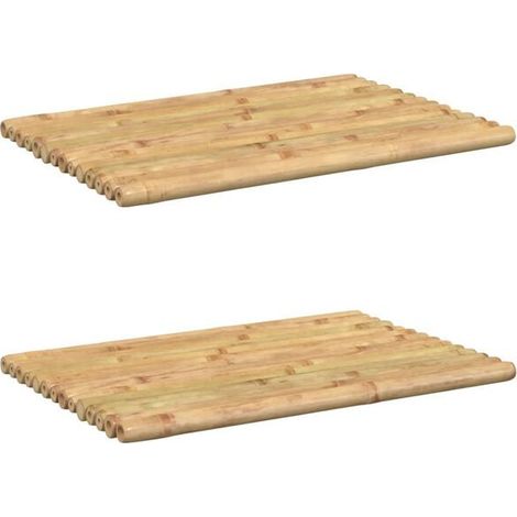 Ensemble de deux tapis de bain en bambou, 50 x 35 cm (1/5)