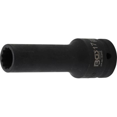 Douille à Choc Longue 20 mm (3/4) - Douze Pans, 17 mm - Puissance et Précision, Acier, Zones Difficiles - D-Work (1/3)