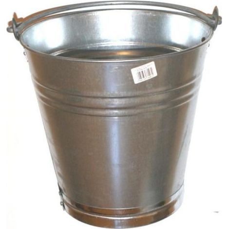 Seau - Tôle Galvanisée - 14 L - Pour Chantier Et Jardinage - 1 Pièce
