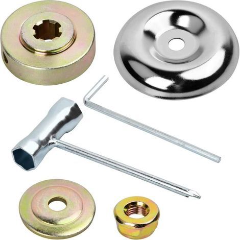6 Pièces Débroussailleuse en Métal Accessoires, Kit Ecrou Tete pour Jardin Tondeuse à Gazon, Kit Fixation écrou Lame Boîte, Kit D'adaptateur Convient Aux Pièces Générales de Tondeuse (1/5)