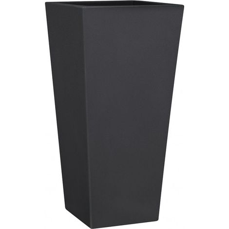 Vaso quadrato alto resina EROS cm. 60 ANTRACITE (1/2)