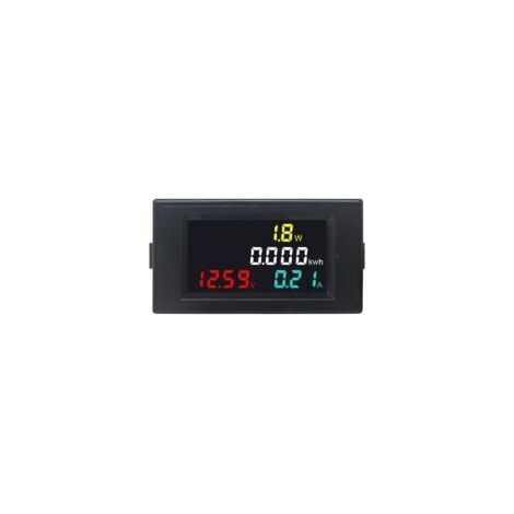 Voltímetro y amperímetro digital Crezuo DC 14-600V 20A con pantalla LCD para motores solares y automotrices. (1/4)