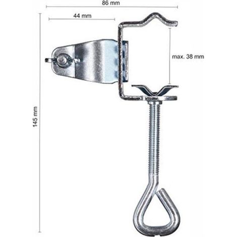 Support parasol acier galvanisé pince adaptable jusqu’à 32mm, fixation sécurisée pour table de jardin profil rond plat (1/4)