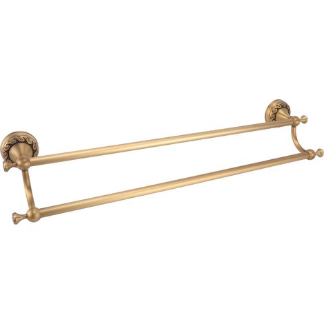 Bathroom Towel Bar Copper Antique Wall Mounted Towel Hanger Holder Rail Rod for Home Hotel Double (1/5)