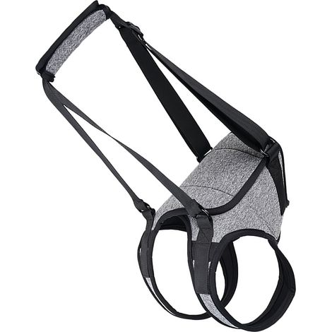 Harnais de levage de jambe arrière pour chien, Support puissant, réduit la pression, sangle arrière réglable pour chiens âgés blessés, gris chiné M (1/5)
