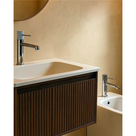 Coppia rubinetti miscelatore lavabo e bidet senza scarico in ottone cromo Melin (1/4)