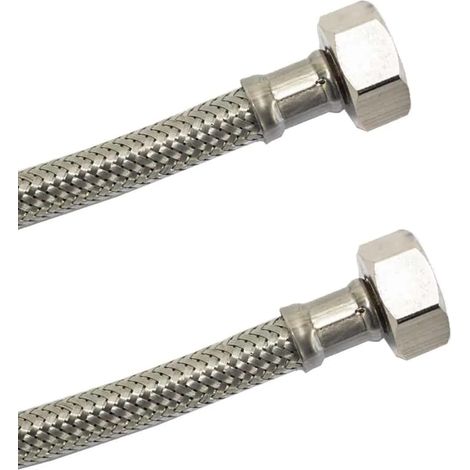 Flexible Inox Sanitaire DN8 - Raccordement Eau Potable 1/2" 800mm (1/2)