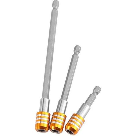 Rallonge pour porte-embout de tournevis électrique à tige hexagonale de 1/4" (jaune) (1/3)