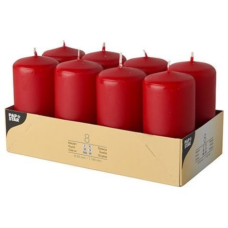 PAPSTAR BOUGIES, PARAFFINE, ROUGE, 20,2 X 10.3 X 10 CM PAPSTAR GMBH 17987 (1/2)