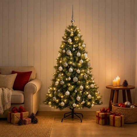 vidaXL Árbol de Navidad artificial con bolas 120 cm 150 LED (1/5)