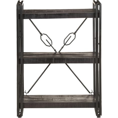 Bibliothèque Armoire à livres à 3 niveaux 60x30x80 cm Bois de manguier massif (1/5)