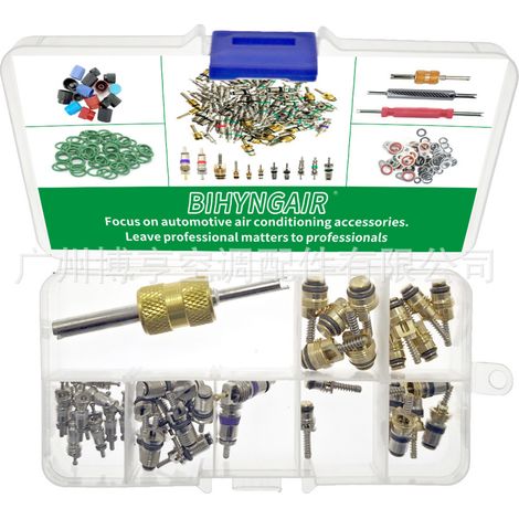 Kit de réparation de vannes de climatisation automobile 39+1 pièces pour R12 et R134a, diamètres 1/4" et 5/16". (1/4)