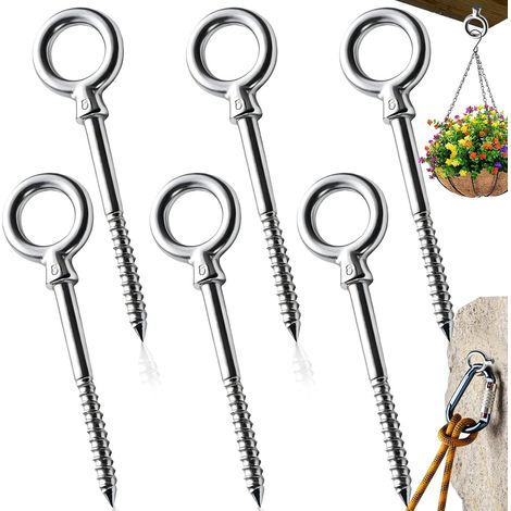6 Pièces Piton à Visser Crochet a Visser M6,Anneaux de Levage (1/5)