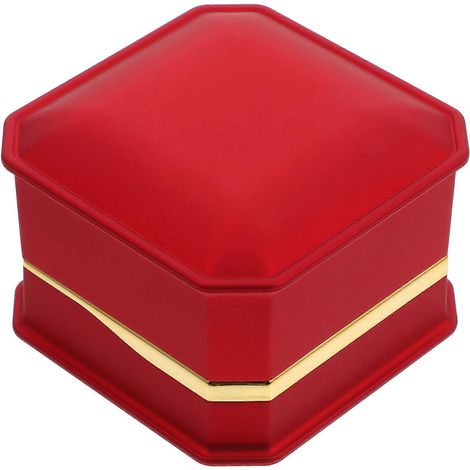 Boîte à bijoux en tissu compatible avec éclairage LED rouge (1/5)