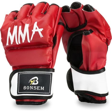 Manusi de box cu jumatate de mana, manusi de box Muay Thai, sac de box, manusi din piele, manusi de kickboxing (1/5)
