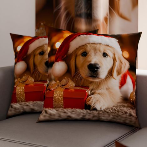 Paire de Housses de Coussin en Microfibre 80x80 cm, Coussins Décoratifs de Noël pour Chambre, Canapé, Salon, Lot de 2 Housses de Coussin, Taie d'oreiller de Noël 15 (1/3)