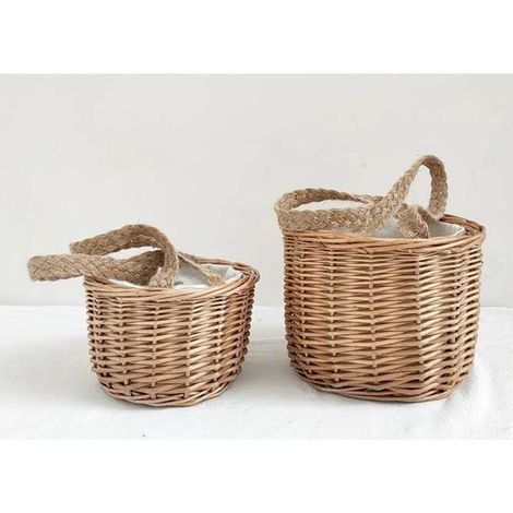 Petit panier en rotin et bambou tissé à la main, sac en paille tressée en bambou pour enfants Netflix (1/5)