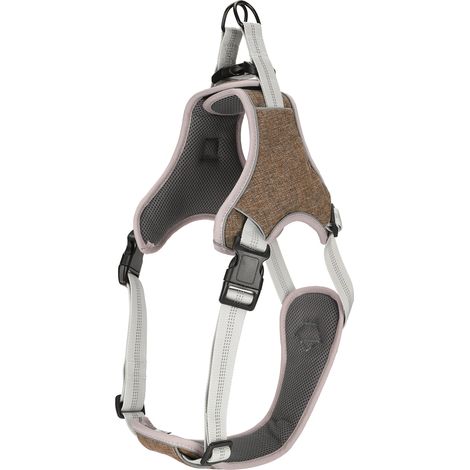 Harnais/gilet d'extérieur pour chien, gilet réfléchissant anti-perte ajustable pour chiens de grande et moyenne taille (couleur café, taille S) (1/5)