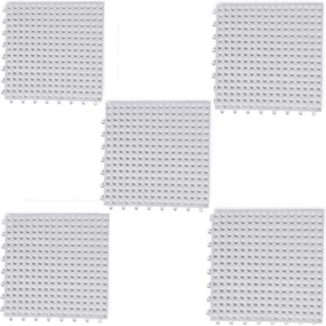 Tapis de sol de salle de bain antidérapant, ajouré et modulable, pour salle de bain, douche, WC, décoration pour la maison ou la maison de campagne, gris (1/4)