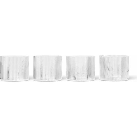 ferm-living Verres Ripple Niedrig transparent 20 cl mit gewelltem Design