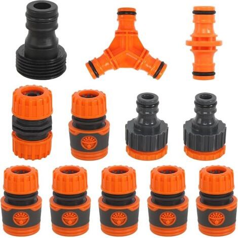 Pair Kit de Raccordement D'arrosage 12 Pcs - Raccords Rapides, Accessoires Double Fiche Y, Rallonge 1/2\" - Tuyau 2 en 1 (1/5)