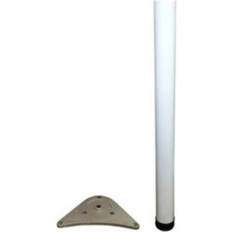 4 x PIEDE P/TAVOLO ACCIAIO D 60XH710 MM BIANCO