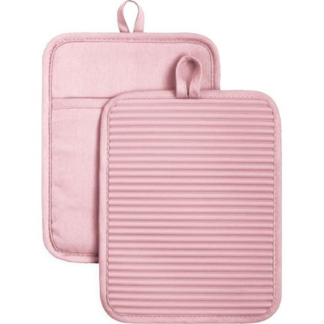 Un lot de 2 tapis de cuisson en silicone de couleur unie, isolants thermiques, résistants aux hautes températures et antidérapants,rose. (1/5)