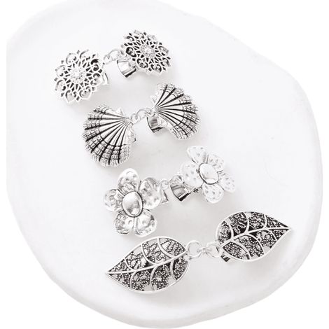 Silberne, Vintage-hohle Schalhalterung mit Blumen- und Blätterele (1/5)