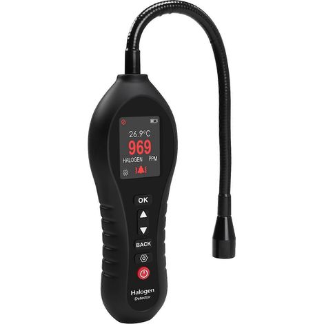 Détecteur de fuites de réfrigérant avec sonde flexible à col de cygne, alarme multimode pour systèmes de chauffage, ventilation et climatisation et systèmes automobiles (1/5)