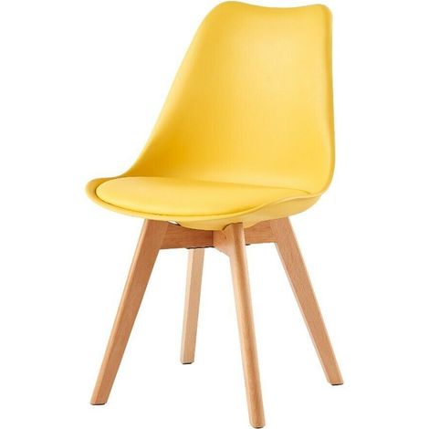 Dining Chairs Designer Side Chairs Wooden Legs Office Home Commercial EVA YELLOW 1 (1/5)