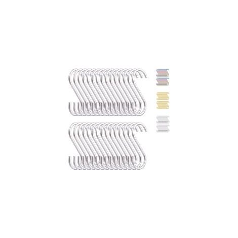 Crochets en S pour suspendre 30 paquets, crochet en acier inoxydable robuste, pour la cuisine, extérieur, jardin, crochet, pour accrocher casserole ustensiles de cuisine tasse serviette (1/5)