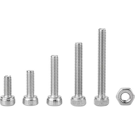 Assortiment de 210 écrous et écrous M2.5 en acier inoxydable SS304 à tête hexagonale (1/5)