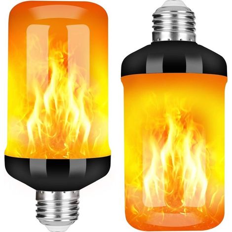 Bulb LED to effect of flame, 4 modes nickeles, lights of decoration of Christmas, rear vacillant, bulb to flame to base E26 with effect to brler (package of 2) (1/5)