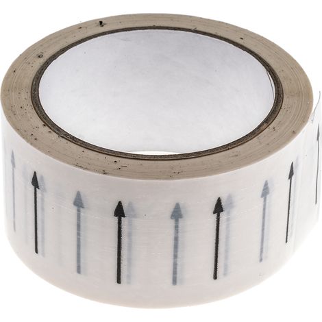 Ruban de marquage pour tuyaux Blanc, Texte: Arrow PP, Vinyle, largeur 50mm x Longueur 33m ( Prix pour Bobine de 33 Mètres )