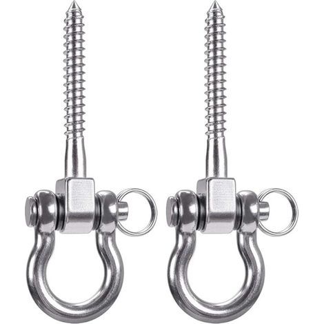 2 ganchos de techo de acero inoxidable con capacidad para 250 kg, kit de suspensión para colgar sillas, lámparas, hamacas, sacos de boxeo y entrenadores de bridas. (1/4)