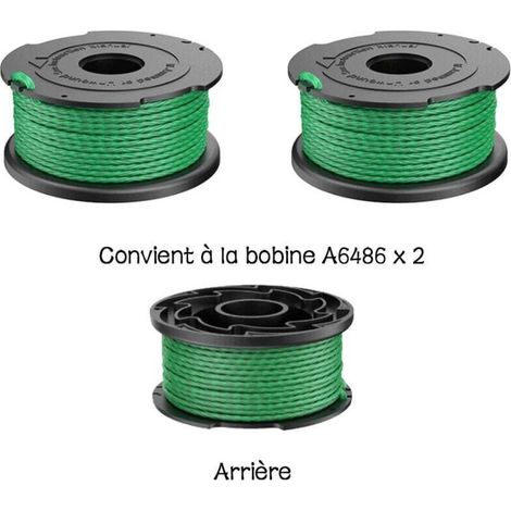 Pack of 2 bobbins of green corte hilo for desbrozadoras Black & Decker GL7033 GL8033 GL9035 A6482 - (1/4)